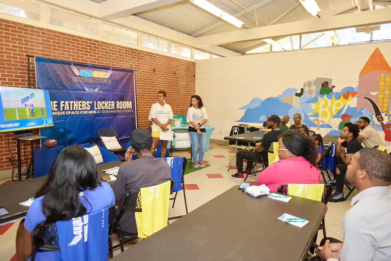 Attendees and facilitators at The Fathers’ Locker Room during Black Maternal Health Week.